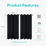 Load image into Gallery viewer, Blackout Curtains for Bedroom Pack of 2 Window Hanging Panels 52x63 in Black