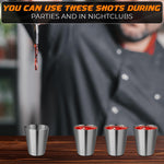 Load image into Gallery viewer, 15pcs Stainless Steel Shot Glasses Drinking Vessel 30 ml (1oz) Outdoor Camping Travel Coffee Tea Cup Silver Cup Unbreakable Metal Shooters for Whiskey Tequila Liquor Great Barware Gift