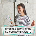 Load image into Gallery viewer, Scrub Brush Set of 3pcs Cleaning Shower Scrubber Ergonomic Handle Turquoise