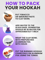 Load image into Gallery viewer, Hookah Purple Complete Set Hookah Set 2 Hose Hookah – LilOne 12” Mini Hookah