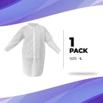 Load image into Gallery viewer, Disposable Lab Coat Large Size 35 GSM PP White Lab Jacket for Adults 1 Pack