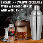 Load image into Gallery viewer, Bartender Kit with Whiskey Smoker 13 pcs Bamboo Stand Bar Set Silver Steel Color