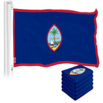 Load image into Gallery viewer, G128 5 Pack: Guam Guamanian Flag 3x5 Ft LiteWeave Pro Series Printed 150D Polyester Indoor/Outdoor, Vibrant Colors, Brass Grommets, Thicker and More Durable Than 100D 75D Polyester