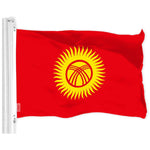 Load image into Gallery viewer, G128 Combo Pack: American USA Flag 3x5 Ft & Kyrgyzstan Flag 3x5 Ft, Both Printed 150D Polyester, Indoor/Outdoor, Brass Grommets