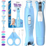 Load image into Gallery viewer, Baby Nail Trimmer Blue Electric USB Rechargeable Nail Clippers with Led Light