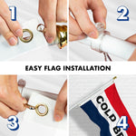 Load image into Gallery viewer, Combo Pack 6 Ft Tangle Free Spinning Flagpole White Cold Beer Flag 3x5 ft