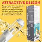 Load image into Gallery viewer, Portable Dog Water Bottle Dispenser 12 Oz 11.8 x 7.9 x 9.2 Inch Pet Water Bottles for Dogs on Walks ABS Dog Travel Water Bottle with Silicone Strap & Cotton Filter
