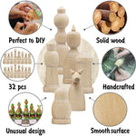 Load image into Gallery viewer, Unfinished Wood Chess Pieces with Vinyl Chess Board Paint Your Own Chess Set