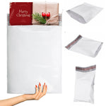 Load image into Gallery viewer, White Gusseted Poly Mailers 11 x 13 x 4 Inch Pack of 100 Expansion Shipping Envelopes for Clothing 2.5 Mil Plastic Shipping Bags Self Seal. Mailing Packages