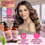 Load image into Gallery viewer, Curly Hair Shampoo and Conditioner Set Sulfate Free and Color Safe For Wavy Frizzy Fine Black and Permed Styles Moisturizing for Men and Women Deep Curl Hydrating Products with Argan Oil