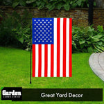 Load image into Gallery viewer, Combo Pack Garden Flag Stand Black 36x16 In and Garden Flag 12x18 In USA