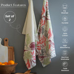 Load image into Gallery viewer, The Fine Living Co. 100% Cotton Kitchen Towels Set of 2 18 x 28 inches Hello Bird Printed Dish Towels Hand Towels Boho Tea Towels Multifunctional Stylish Absorbent Quick Dry Soft