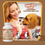 Load image into Gallery viewer, Skin and Coat Supplement with Fish Oil and Omega 3 for Dogs and Cats Dog Itch