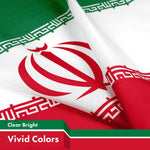 Load image into Gallery viewer, G128 Combo Pack: USA American Flag 3x5 Ft 150D Printed Stars & Iran (Iranian) Flag 3x5 Ft 150D Printed