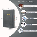Load image into Gallery viewer, 2025 2026 HARDCOVER Leather Planner Weekly & Monthly 8.5x11 Inches Academic Planner Business Personal or Student Pen Holder Thick Paper July 2025 June 2026 (Dark Grey)