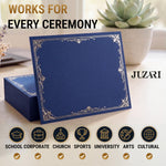 Load image into Gallery viewer, 30 Pack Single Sided Certificate Holders 8.5x11 Blue Award Certificate Folders with Silver Foil Border Cardstock Covers Letter Size Graduation Certificate Sleeves Protective Diploma Holders Bulk