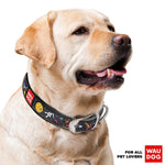 Load image into Gallery viewer, Leather Dog Collar with NASA Design for Large Dogs 1419 in Neck x 1 in Wide