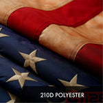 Load image into Gallery viewer, 2 Pack: American USA TeaStained Flag 2x3 Ft ToughWeave Pro Series Embroidered 420D Polyester Embroidered Stars
