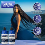 Load image into Gallery viewer, Blue Shampoo and Conditioner Set 16 Fl Oz Set of 2 Sulfate Free and Paraben Free Neutralizing Toner to Correct Orange Brassy Hair Back to Brunette Professional Formula For Women Men