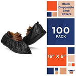 Load image into Gallery viewer, Waterproof Shoe Covers Disposable 16x6 inch Pack of 100 Black 2 Mil CPE Disposable Shoe Covers for Indoors Outdoors Shoe Booties with Stretchy Band 2 Mil CPE Disposable Booties for Shoes Covers