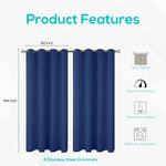 Load image into Gallery viewer, Blackout Curtains for Bedroom Pack of 2 Navy Blue 52 x84 inch Blind Off