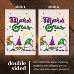Load image into Gallery viewer, G128 Combo Pack: Garden Flag Stand Black 36 in x 16 in & Garden Flag Mardi Gras Decoration Three Gnomes 12x18 DoubleSided Burlap Fabric