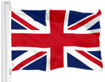 Load image into Gallery viewer, G128 Combo Pack: USA American Flag 3x5 Ft 150D Printed Stars & United Kingdom (Union Jack) Flag 3x5 Ft 150D Printed