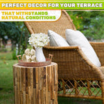 Load image into Gallery viewer, Rattan Tray 8.7 Inch Round Woven Serving Basket with Handles Decorative Tray for Coffee Table Bread Fruit Vegetables Restaurant & Home Use