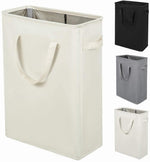 Load image into Gallery viewer, Small Laundry Hamper 45L – Slim Collapsible Hamper With Handles for Small Spaces (22 inchesBeige) –
