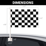 Load image into Gallery viewer, G128 2 Pack: Checkered Car Flag 11x17 In Double LiteWeave Pro Series Double Sided Printed 150D Polyester Flagpole Included Perfect for Festival Celebrations, Parades