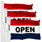 Load image into Gallery viewer, G128 3 Pack: Open Flag 4x6 Ft LiteWeave Pro Series Printed 150D Polyester Commercial Business Flag, Vibrant Colors, Brass Grommets, Thicker and More Durable Than 100D 75D Polyester