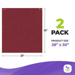 Load image into Gallery viewer, Burgundy Adult Bib with Snap 28x30 Inch 2 Pack of 100% Spun Durable Polyester