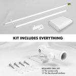 Load image into Gallery viewer, Combo Pack: 6 Feet Tangle Free Spinning Flagpole (White) Solid White Flag 3x5 ft Printed 150D Brass Grommets (Flag Included) Aluminum Flag Pole