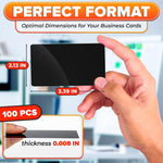 Load image into Gallery viewer, 100 Pcs Metal Business Cards for Laser Engraving – Metal Business Card Blanks in Black Colour 0.008 Thick Compact 3.39 x 2.13 – Wide Use for VIP Membership Industrial Use Personalized Gifts