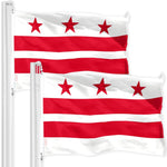 Load image into Gallery viewer, Washington DC City Flag 3x5 Ft 2 Pack 150D Printed Polyester Brass Grommets