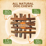 Load image into Gallery viewer, Gullet Sticks 100% Natural Beef Esophagus Dog Chews 6 in 24 Count Premium Dog