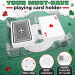 Load image into Gallery viewer, Dual Deck Revolving Card Holder 360 Degree Poker Playing Cards Holder Canasta Card Holder Casino Accessories Acrylic Playing Card Holder for Playing Card Games Clear Tray Poker Card Deck Holder