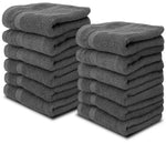 Load image into Gallery viewer, Luxury Washcloths for Bathroom Hotel Spa 12 Set 13x13 Inch Dark Gray Circlet