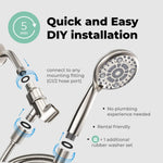 Load image into Gallery viewer, High Pressure 6 Settings Shower Head with Handheld Detachable Set Nickel Finish
