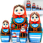 Load image into Gallery viewer, Polish Nesting Dolls Set of 5 pcs Matryoshka Doll in Traditional Polish Costumes Folk Art