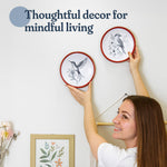 Load image into Gallery viewer, FINE LIVING 8 Inch Hummingbird Wall Art Terracotta Plates Set of 2 Decorative Wall Plates for Hanging Ceramic Clay Wall Decor for Boho Rustic Farmhouse Living Room Kitchen & Bedroom