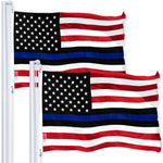 Load image into Gallery viewer, Police Blue Lives Matter Flag 3x5 Ft 2Pack Printed 150D Polyester By G128