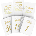 Load image into Gallery viewer, Gold Table Numbers 1 30 for Wedding Reception Gold Foil Table Number Cards 4x6 Inch with Head & Gift Table Restaurant Table Numbers Wedding Numbers for Tables Card Stock Wedding Table Numbers