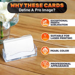 Load image into Gallery viewer, Pearl Color 300 Pcs Sublimation Blanks 3.4x 2.1 x 0.0095 inch Double Sided Sublimation Business Card Blanks for Printing of Logos Nameplates and Custom Gifts Ultra Thin Aluminum Alloy Cards