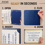Load image into Gallery viewer, 30 Pack Single Sided Certificate Holders 8.5x11 Blue Award Certificate Folders with Silver Foil Border Cardstock Covers Letter Size Graduation Certificate Sleeves Protective Diploma Holders Bulk