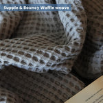 Load image into Gallery viewer, The Fine Living Co. 100% Cotton Waffle Weave Throw Blanket Lightweight Soft and Breathable Throw Blanket for All Season Skin Friendly Blanket for Couch Bed Sofa 50”x60” inches Mineral Gray