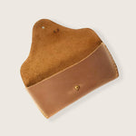 Load image into Gallery viewer, Genuine Leather Eyeglasses & Sunglasses Case with Button Closure Light Brown