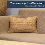 Load image into Gallery viewer, Jute Throw Pillow Covers 20x12 Inch Braided Hand Woven Decorative Pillow Cover for Couch Boho Jute Decor Living Room Decor Natural 1Pc Indoor Outdoor Pillow Cover