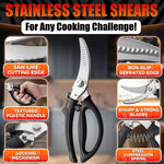 Load image into Gallery viewer, Heavy Duty Poultry Shears – Stainless Steel Meat Scissors Heavy Duty Ergonomic Kitchen Shears for Food Vegetables Seafood & Bones – High Wear Resistance & Thick Spring for Easy Cutting