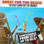 Load image into Gallery viewer, 200 Pcs Extra Long Straws Disposable Flexible Long Plastic Straws Stretchable 17.1 19.5 for Tall Drinks & Tumblers Easy to Bend for Different Shapes Neon Colors for Parties & Special Occasions